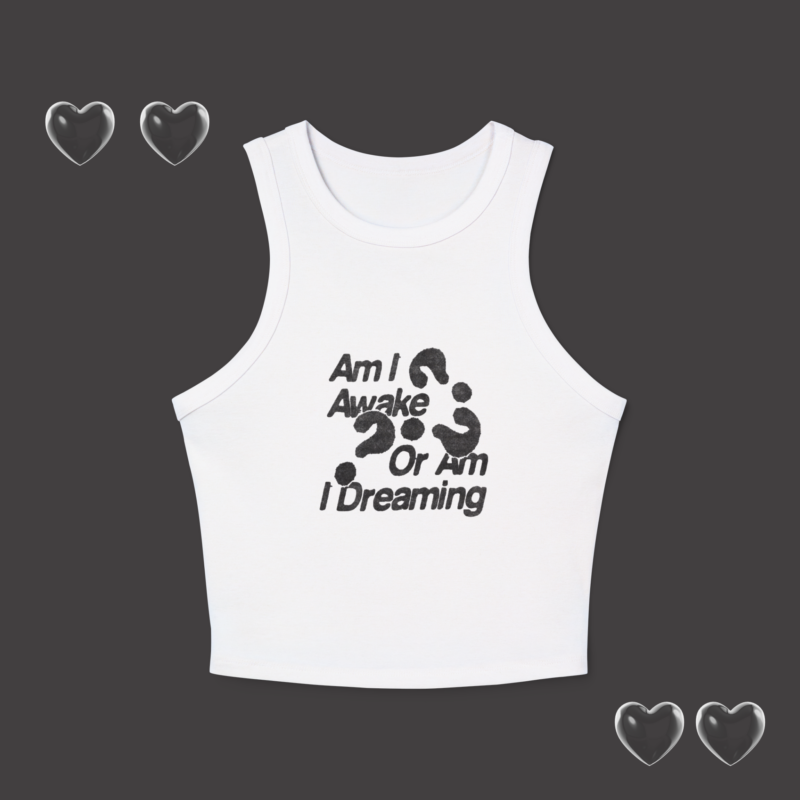 Awake or Dreaming Micro Rib Tank Top, Awake or Dreaming Women's Racerback, Soft Stretchy Lounge Top, Comfy Sleeveless Shirt